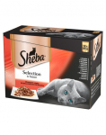 SHEBA Select Slices Mix mėsos skoniai padaže 12x85g