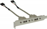 InLine Slot Bracket 2x USB 2.0 Type A female to 2x 5 Pin internal header 0.3m (33390)