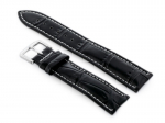 W102L odinis laikrodžio dirželis 18mm juodas/baltas
