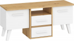 TV staliukas Meblocross Nordis 3D, ąžuolo/baltos spalvos