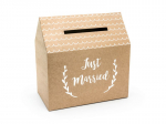 Vestuvinė palinkėjimų dėžutė Just Married Kraft 30x30,5x16,5 cm
