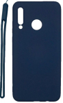Evelatus Huawei P30 Lite Soft Touch Silicone Case with Strap Dark Blue