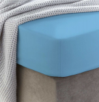 Drobės audinio paklodė su guma, 80x200x25cm