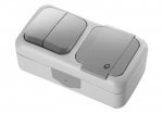 Rozetė su dvigubu jungikliu, IP54, 16A, 2240V