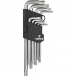 Topex Torx stiebo veržliarakčio komplektas L T10-T50 9vnt.