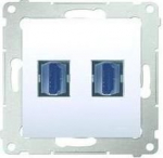 Dvigubas Hdmi lizdas, baltas, Simon 54