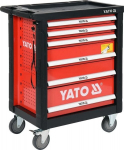 Serviso įrankių spinta su 6 stalčiais 185 vnt 970&times;770&times;470 mm su rutuliniais bėgeliais 125 mm ratai su stabdžiu YT-55307 YATO
