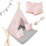 Tipi vaiki&scaron;ka palapinė Nukido, NK-406, rožinė, 116x116x165cm