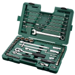1/4" + 1/2" Galvučių ir raktų rinkinys Sata 76vnt.