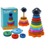 Medinė piramidė Planetos Lean Toys, 10 d.