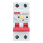 Nuotėkio relė su automatiniu i&scaron;jungikliu CNC, 2P, 25A, C kl., 30mA, 6kA
