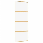 Stumdomos durys auksinės 76x205cm stiklas ir aliuminis 155178