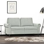Dvivietė sofa, &scaron;viesiai pilkos spalvos, 120cm, aksomas