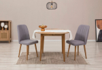 I&scaron;plečiamas valgomojo stalo ir kėdžių rinkinys (3 vienetai) Vina 0701 - Atlantic Pine, Grey
