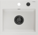 Granitinė virtuvinė plautuvė Mexen Milo su sifonu, White/Black