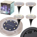 Saulės žemės sodo vir&scaron;utiniai žibintai 8LED 4 vnt. &scaron;iltos baltos spalvos
