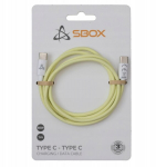 Sbox Type C į Type C laidas 1 m &ndash; geltonas USB‑C laidas