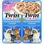 Inaba Twin katėms su tunu, vi&scaron;tiena ir &scaron;ukutėmis, 2x40 g