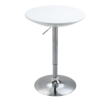Baras modernus valgomojo stalas auk&scaron;čio reguliuojamas bistro stalas stovimojo stalo stalas ra&scaron;omasis stalas apvalus metalas ABS lakas baltas &Oslash;61 x 76-97 cm