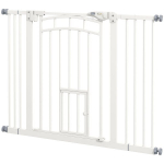 Laiptų apsauginė grotelė &Scaron;unų apsauginė grotelė, automatinis uždarymas, valdymas viena ranka, 100 cm x 4 cm x 76 cm, balta