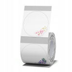 NIIMBOT Etiketės Lipdukai 41mm ROUND FLOWERS TRANSPARENT 170vnt B21/B3S/B1