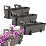 3x Balcony Box 60cm Rudos rankenos