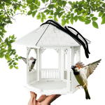 Medinė lesyklėlė pauk&scaron;čiams PromiDesign Gazebo, balta