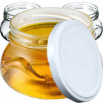 50x Jar 300ml Stikliniai indeliai konservams medaus uogienės + dangteliai Fi82