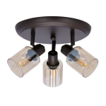 Lubų &scaron;viestuvas Candellux Agra 3x40W E14 gintarinis stiklo gaubtas