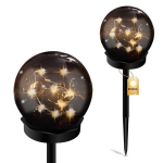 LED saulės sodo lempa 3000K IP44 10cm varomas dekoratyvinis rutulys GLORIS LUMILED
