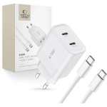 2x USB C laidu &ndash; baltas