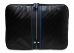 BMW Carbon & Blue Stripe dėklas 14 colių ne&scaron;iojamajam kompiuteriui - juodas