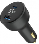 Greitas įkroviklis - GEMBIRD - 2 USB prievadai - 65 W PD - LCD ekranas - Apsauga nuo laidų perteklių