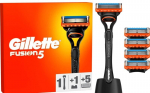 Skustuvo rinkinys Gillette Fusion5 vyrams: skustuvas + 5 skutimosi peiliukai + stovelis