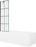 Vonia Mexen Cubik su apdaila ir stiklo sienele, 150x70 cm + 60 cm