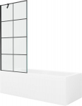 Vonia Mexen Cubik su apdaila ir stiklo sienele, 170x70 cm + 80 cm