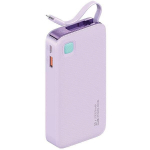 Atsarginis maitinimo &scaron;altinis ("Power Bank") USAMS Powerbank ze zwijanym kablem Retractable Lightning 10000 mAh PD 20W Fast Charge XY Series fioletowy|purple 10KCD22503 (US-CD225)