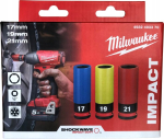 Milwaukee smūginės galvutės aliuminio ratlankiams, 1/2", 3 vnt.