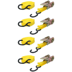 Dunlop 4 vnt. tvirtinimo diržų rinkinys su įtempimo mechanizmu - maksimali apkrova: 350 kg - ilgis: 5 m - nailonas - juodas/geltonas