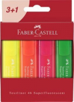 Faber-castell 1546 žymeklis, 4 spalvos, super fluorescencinis
