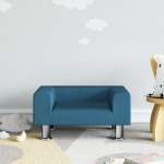 Vaiki&scaron;ka sofa, mėlynos spalvos, 50x40x26,5cm, aksomas
