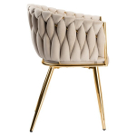 COFTON gold VELVET smėlio spalvos austinė aksominė kėdė