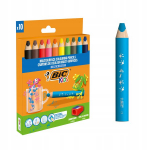 Bic Kredelės 3in1 10 spalvų su drožtuku