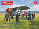 Klijuojamas Modelis ICM 48094 I-153 Luftwaffe with Pilots and Ground Personnel 1/48