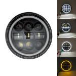 (Juodas G)5 3/4 colių apvalus motociklo LED priekinis žibintas 5,75 colio LED priekinis žibintas DRL, skirtas Motor Sportster Iron 883 1200 Dyna