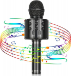 Geriausia dovana vaikams, belaidis karaoke mikrofonas bluetooth gimtadienio dovana 4-12 metų mergaitei berniukui Kalėdinės kalėdinės kojinės - juodos