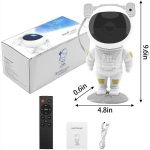 Astronaut Galaxy projektorius Žvaigždėtas dangus naktinės &scaron;viesos besisukanti lempa kambario dekoras USB įkrovimas su nuotolinio valdymo pultu