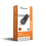 Tiemme 2xUSB automobilinis pakrovėjas, 12W, juodas