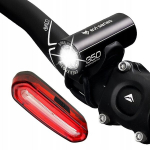 Priekinė ir galinė dviračio lempa &bdquo;EVI Series o-LIGHT PRO LINE&ldquo;, USB įkrovimas, vandeniui atspari