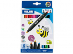 Flomasteriai Milan, 8 vnt., 16 spalvų, 80090